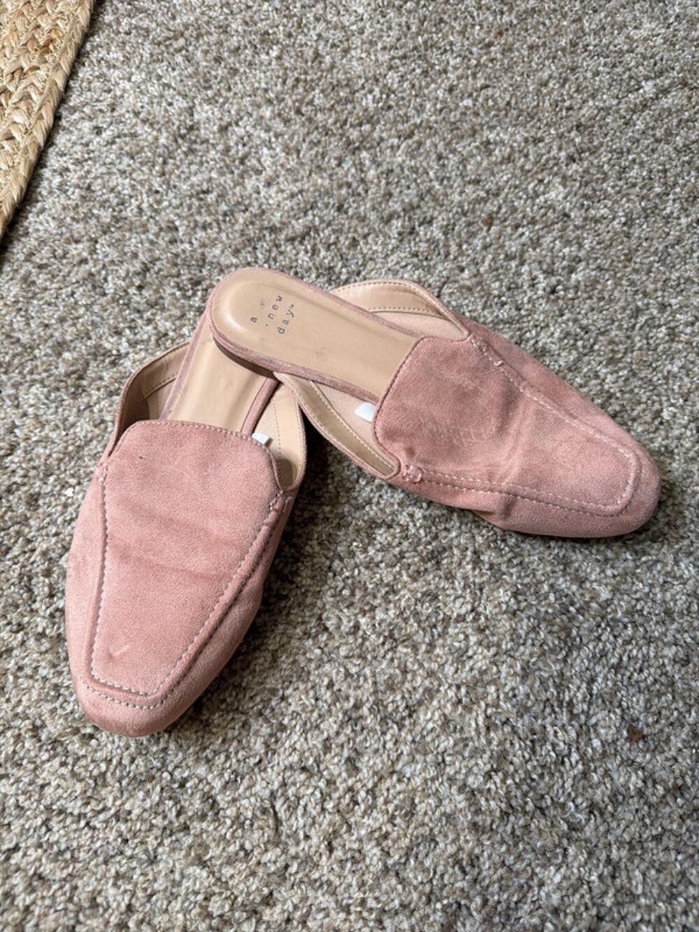 A new day, pink faux suede,mules EUC 7 448